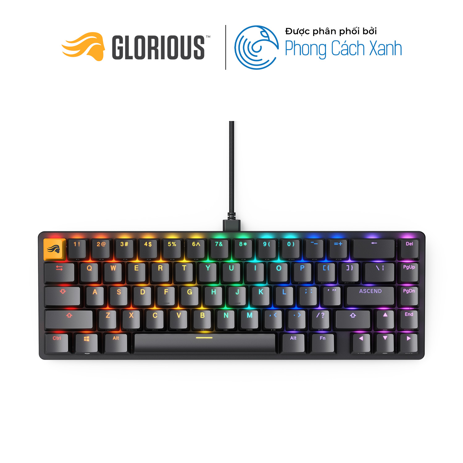 Bàn phím cơ Glorious GMMK 2 Compact 65% - Pre-built - Hàng Chính Hãng