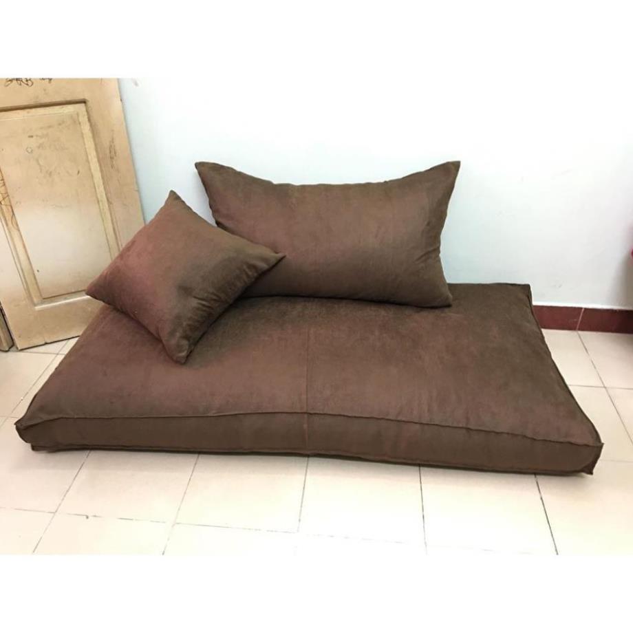 Đệm xốp hình hộp chữ nhật, cỡ S, chất vải da lộn nhiều màu