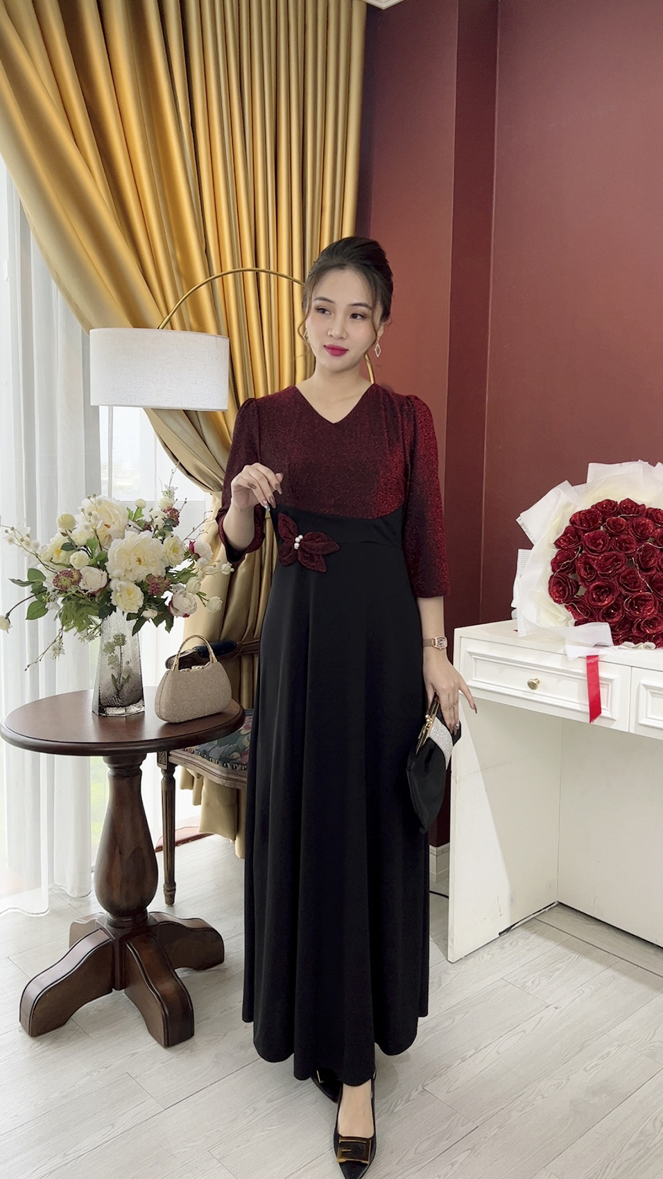 Đầm Trung Niên [ Linh Trà ] (TM 965) Trẻ Trung Thiết Kế Trang Nhã Thanh Lịch Bigsize Đi Làm Đi Tiệc Cho Bà Cho Mẹ U50