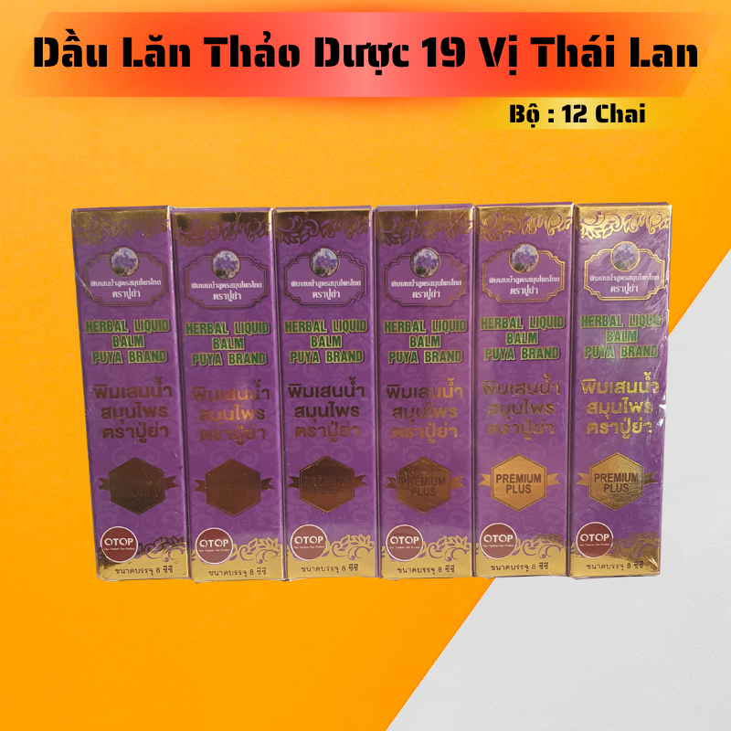 Bộ 12 Chai Dầu Lăn Thảo Dược 19 Vị Thái Lan