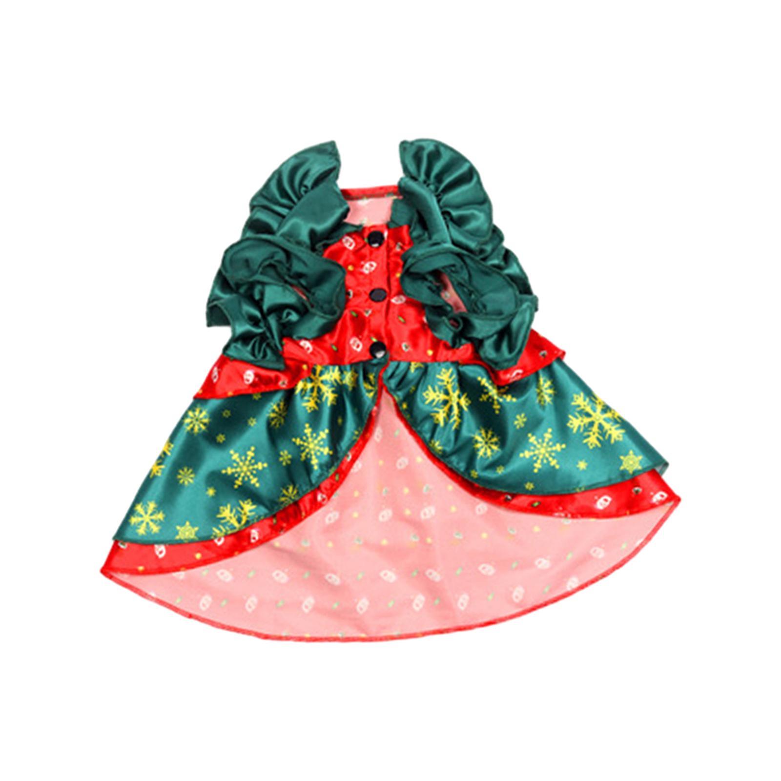 Pet Christmas Costume with Big Bowknot, Cosplay Dress Holiday Decor, Xmas Tree Costume Dress, Party Dress up Clothes