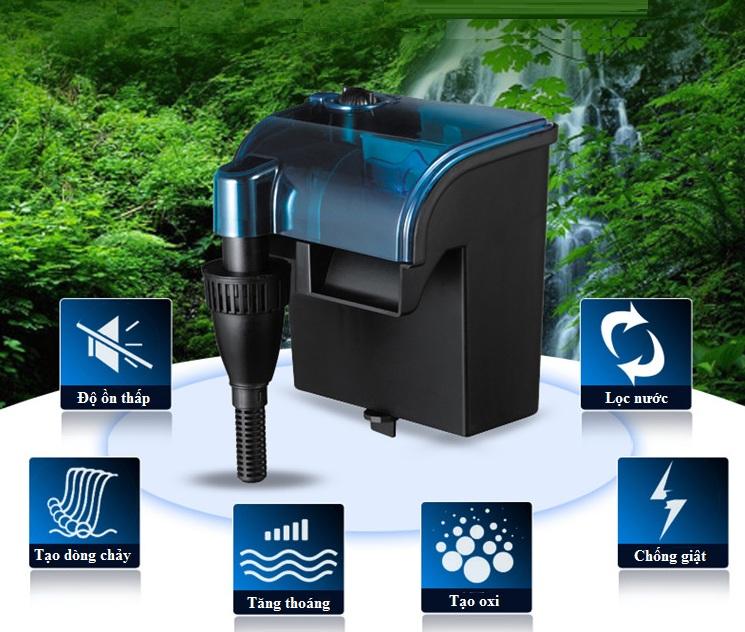 Máy lọc thác nước bể cá SOBO WP 607H 12W, 600L/H thích hợp cho hồ từ 40-60cm
