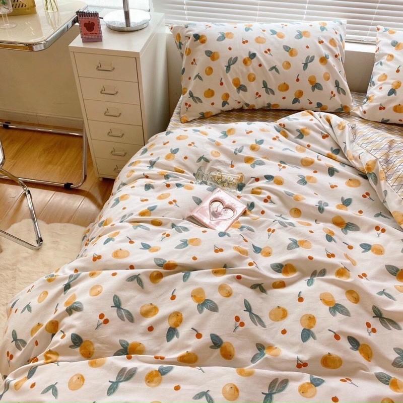 Set Cotton Living 100%cotton Hàng Nhập Khẩu Cao Cấp 4 Món Quýt Nhỏ