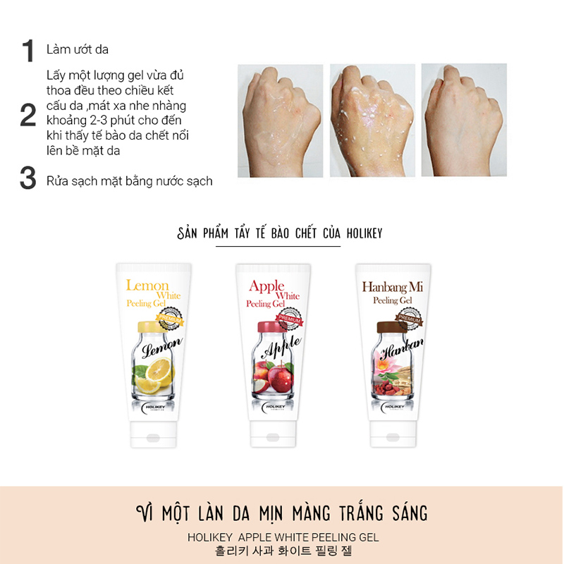 GEL TẨY TẾ BÀO CHẾT TÁO ĐỎ LÀM TRẮNG - CHỐNG NHĂN HOLIKEY APPLE WHITE PEELING GEL