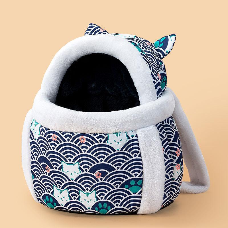 Pet Cat Carrier Bag Backpack Warm Breathable Chest Bag for Puppy Kitten Walking Camping