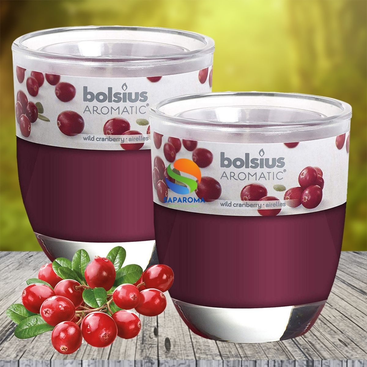 Combo 2 ly nến thơm tinh dầu Bolsius Wild Cranberry 105g - nam việt quất, nến trang trí, thơm phòng, thư giãn, Hỗ trợ khử mùi