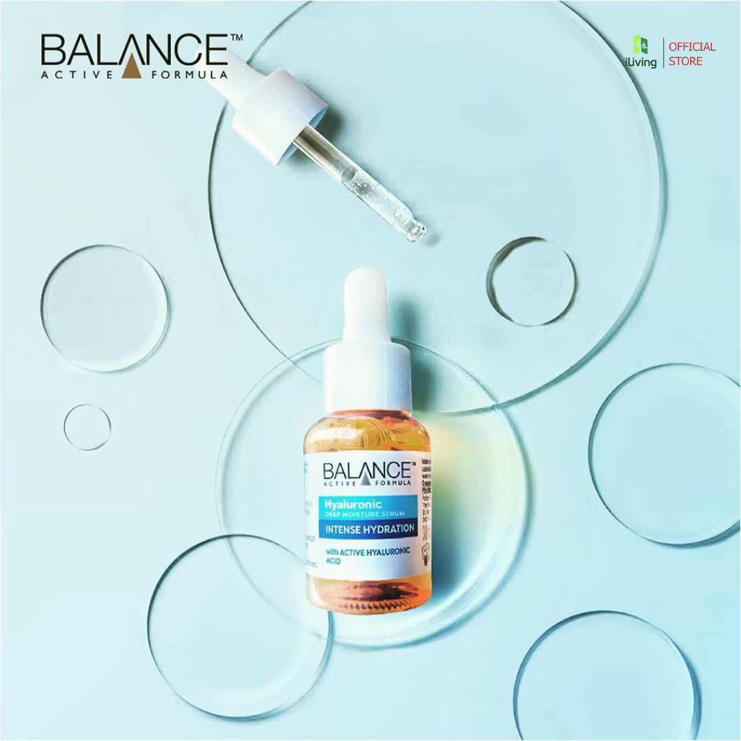 Serum cấp nước dưỡng ẩm Balance Active Formula Hyaluronic Deep Moisturizing 30ml ILIVING-BALSRHYA30