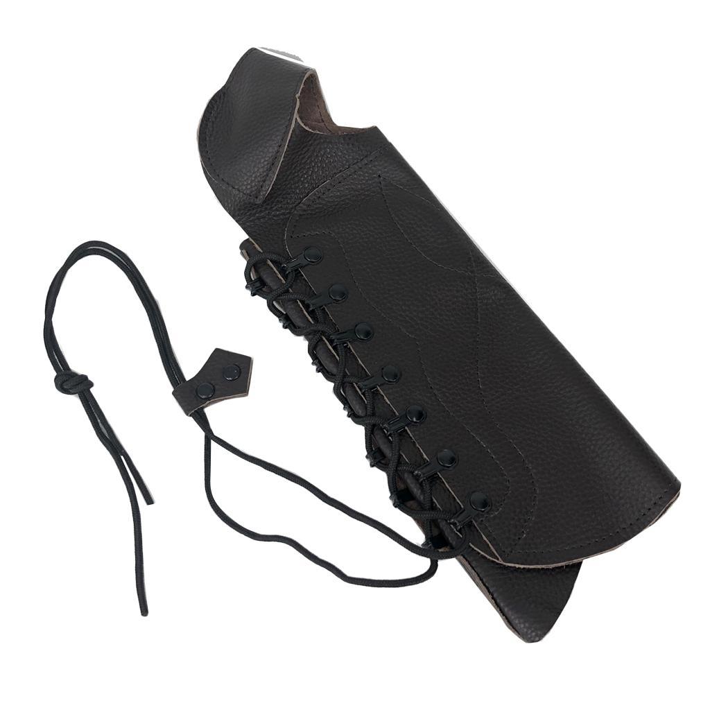 Black Archery Arm Guard Protect Gear With Straps