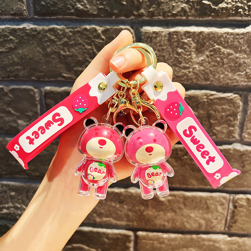 Móc Khóa Gấu Dâu Dây treo Key Chain Cute