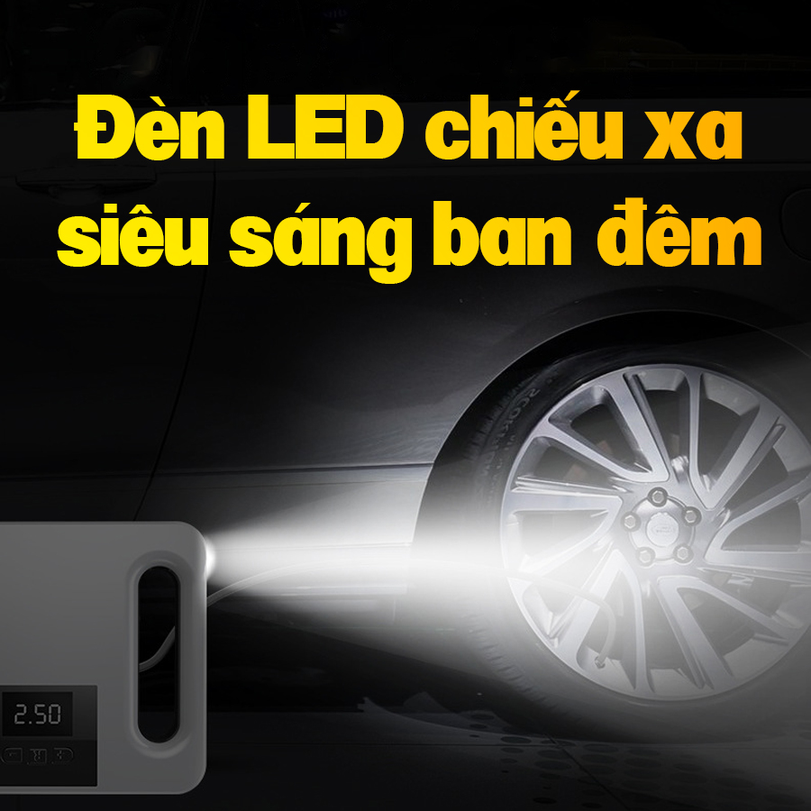 Máy bơm lốp xe ô tô điện tử thông minh tự ngắt Car365 cao cấp màn LCD hiển thị áp suất - Vật liệu cao cấp - Bơm nhanh - Thiết kế nhỏ gọn - CAR44