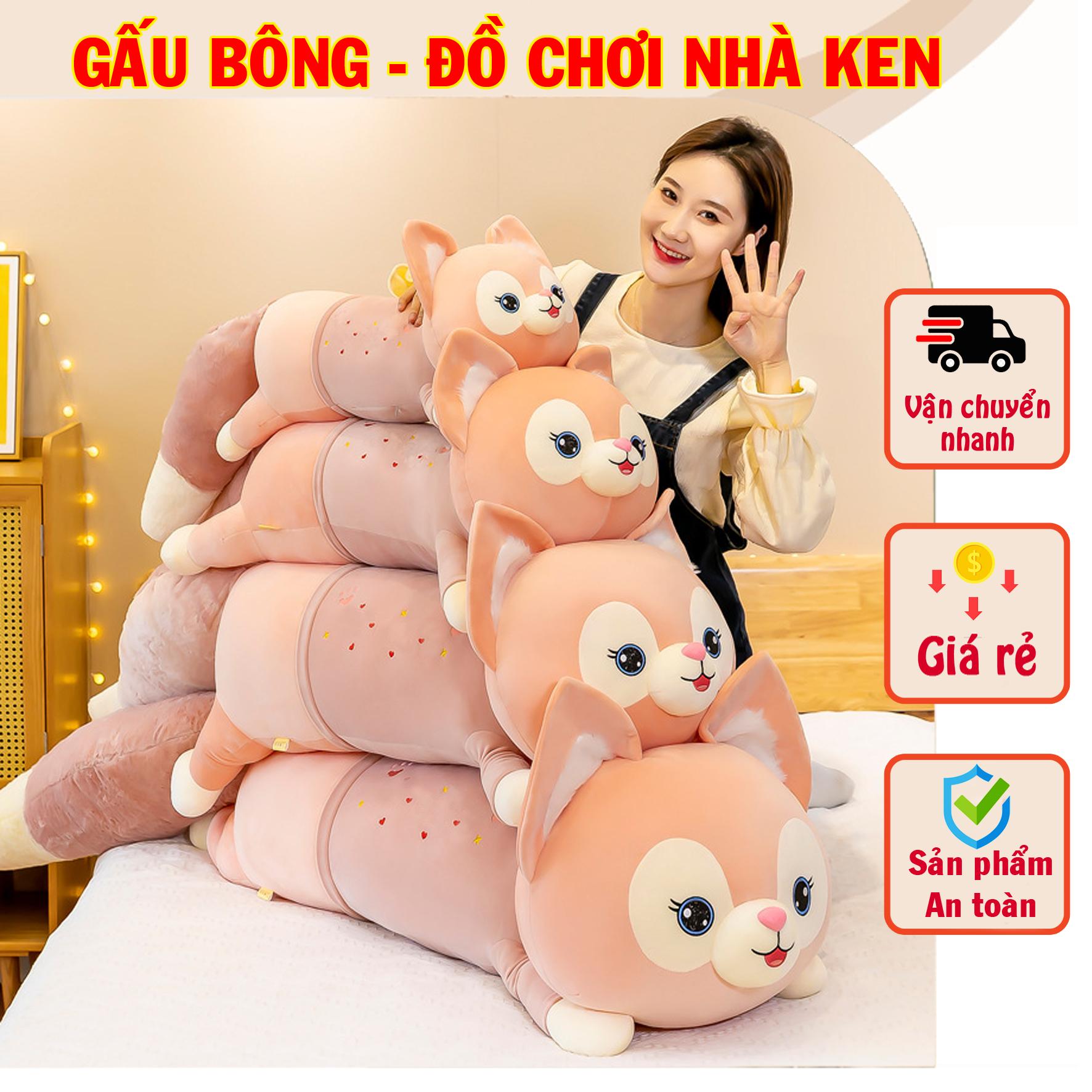 Thú Bông Cáo Đuôi Dài, Gấu Bông Hồ Ly Đuôi Chồn Dễ Thương Size 1M4