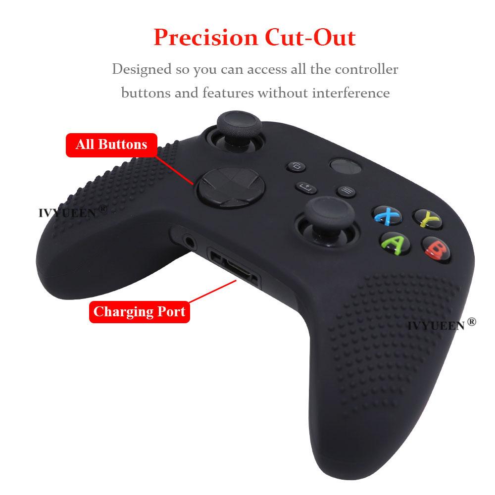 Lớp da bảo vệ mềm chống trượt IVYUEEN cho Bộ điều khiển lõi XBox X S Core Vỏ silicon Grip Gamepad Mix Color Vỏ bảo vệ Màu sắc: Đen