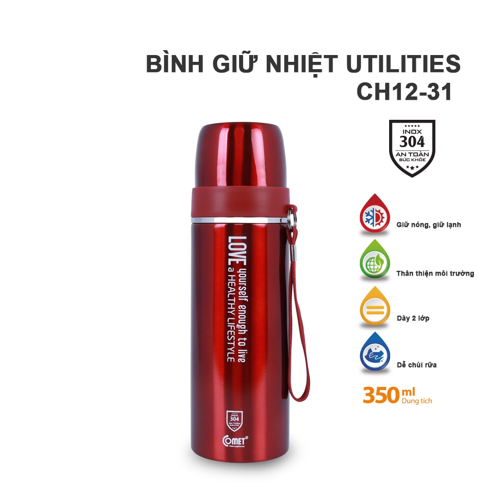 Bình giữ nhiệt 350ml Comet CH12-31R (Đỏ)