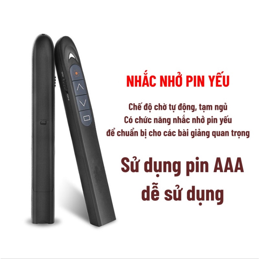 Bút Laser, Bút Trình Chiếu Điều Khiển Từ Xa Essesa Có Đầu USB Kết Nối Với Máy Tính - Hàng chính hãng