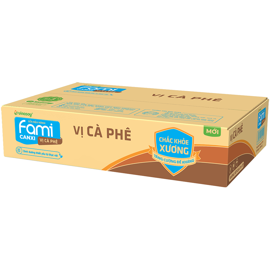 Thùng Sữa đậu nành Fami Canxi vị Cà Phê (200ml x 36 Hộp)