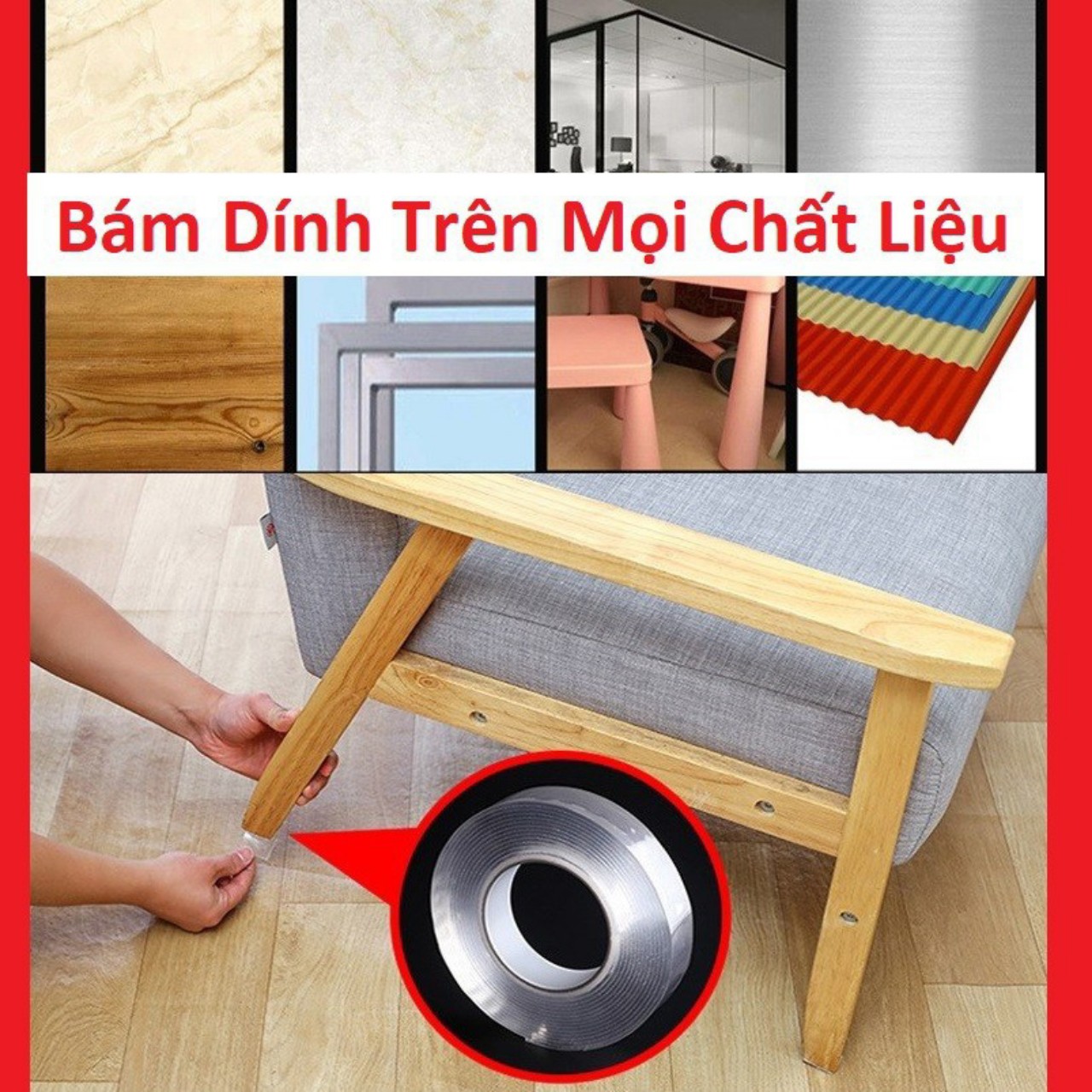 Băng Keo Nano 2 Mặt Siêu Dính Cường Lực ( Dày 2mm, Rộng 3cm, Dài 3 mét)