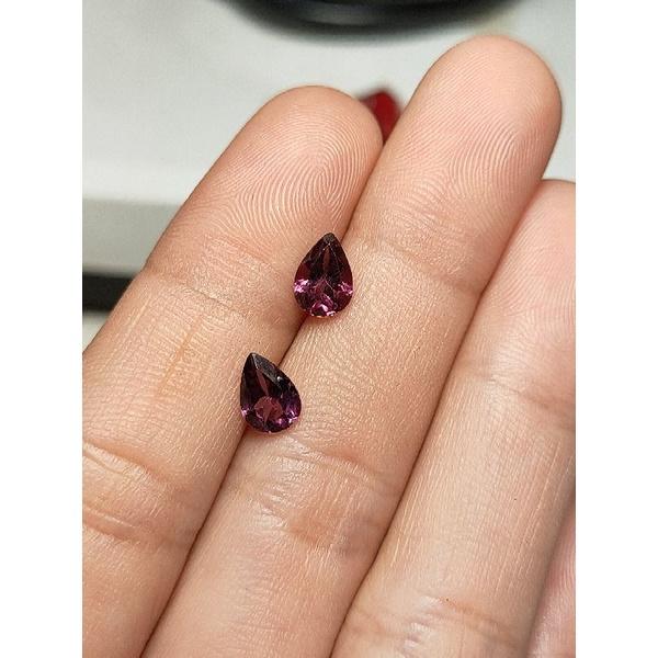 140 (6) L Cặp Hạt Garnet  Dùng Để Làm bông (T NHIÊN)