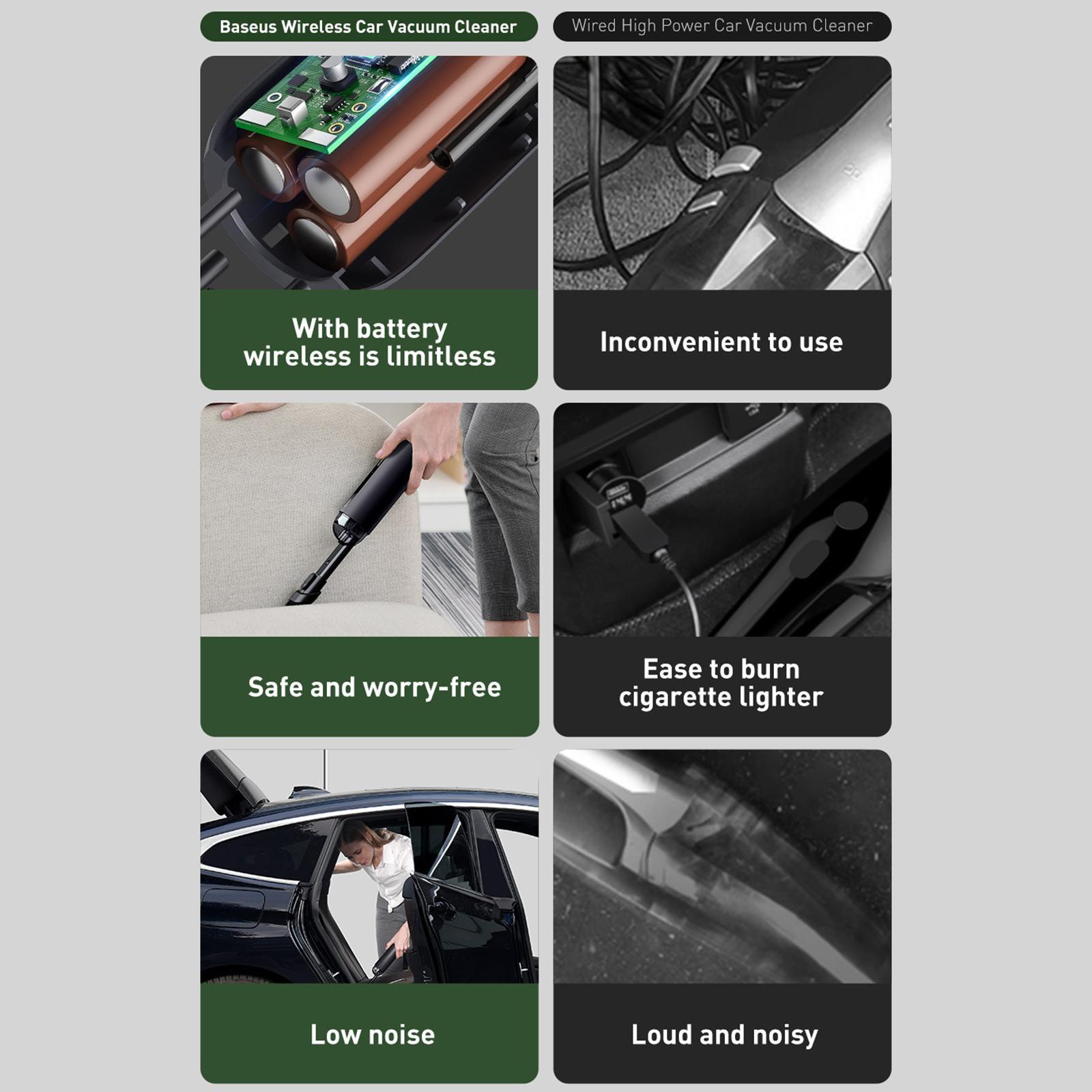 Mini Car Vacuum Cleaner USB Rechargeable 5000PA Powerful Suction for Computer Home