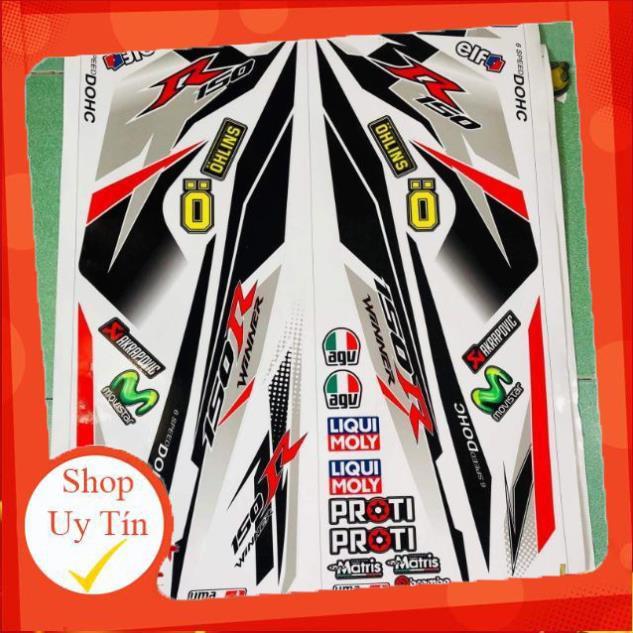 Tem rời winner R dán xe trắng 3 lớp chống nước ko bay màu