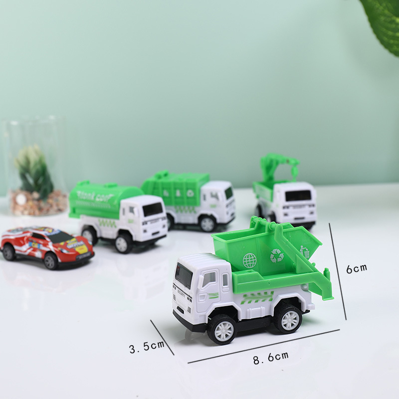 Bộ 6 Xe Môi Trường Mini Chạy Đà Bằng Nhựa Cho Bé