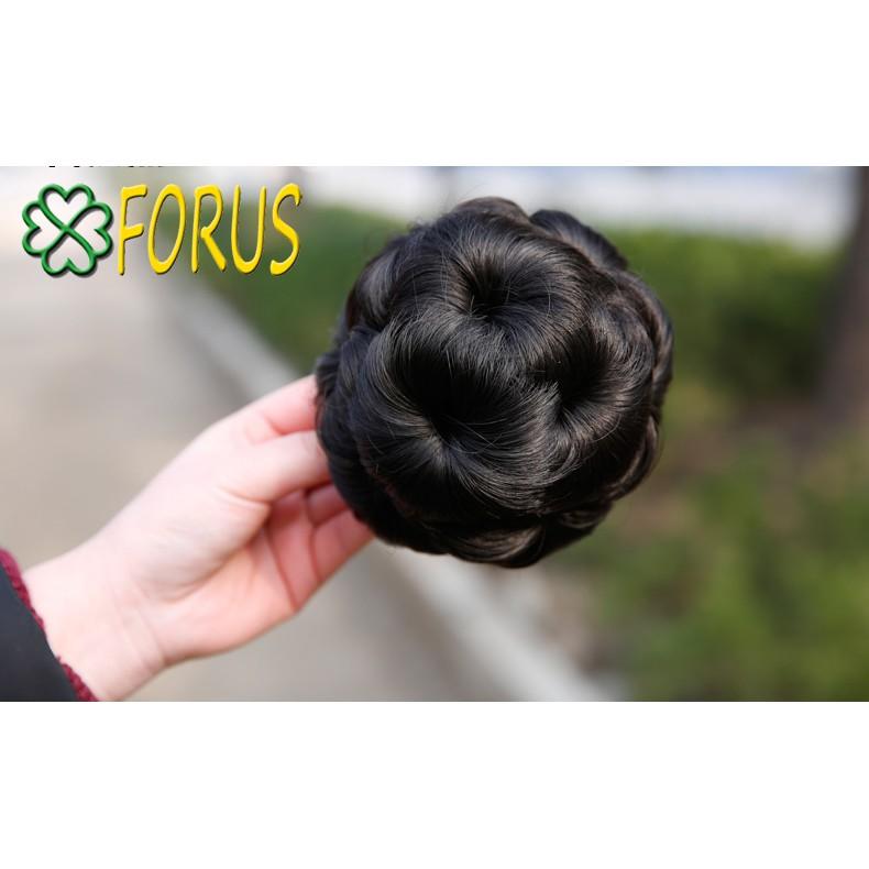 Tóc búi hoa kẹp, tóc giả búi hoa
