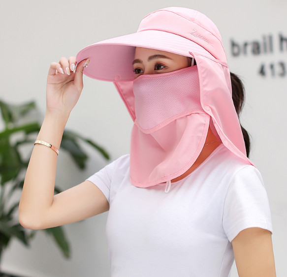 Mũ khẩu trang chống nắng chống uv phong cách Hàn, nón chống nắng kèm khẩu trang tạo kiểu