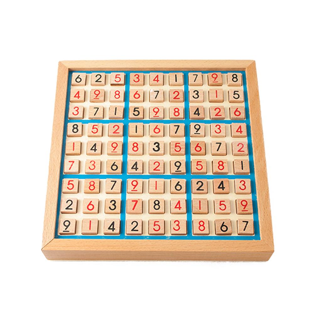 Wooden Sudoku Board Game with Drawer 81-Grid Chessboard Educational Puzzle Toys Train Logical Thinking Ability