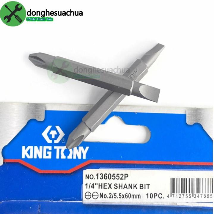 Mũi vít hai đầu dẹp + bake Kingtony 1360552P dài 60mm