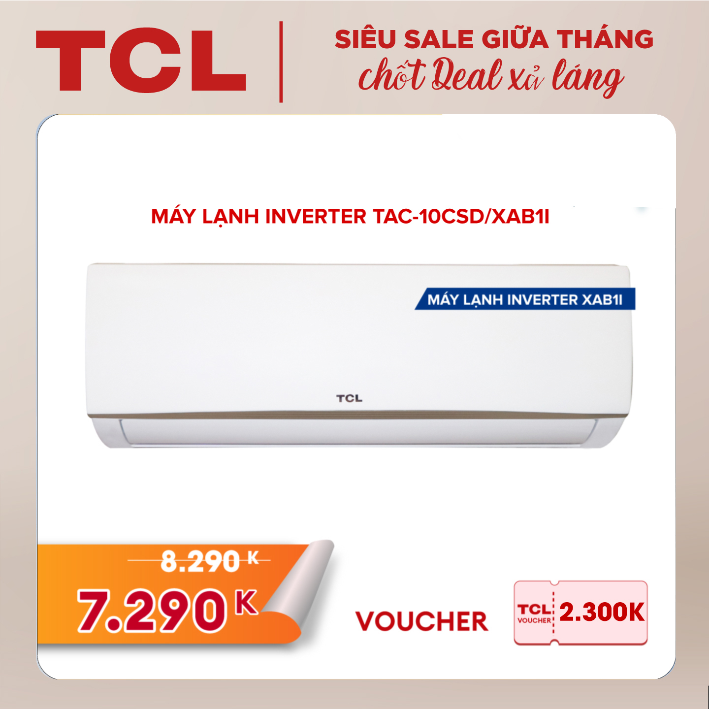 Máy lạnh TCL Inverter 1 HP TAC-10CSD/XAB1I - Hàng chính hãng - Bảo hành 3 năm