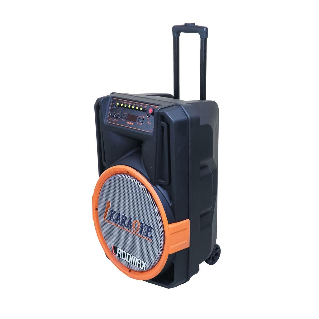 Loa kéo 4 tấc hát karaoke Ladomax V-S1533 công suất 30W – 80W, kèm 2 micro không dây