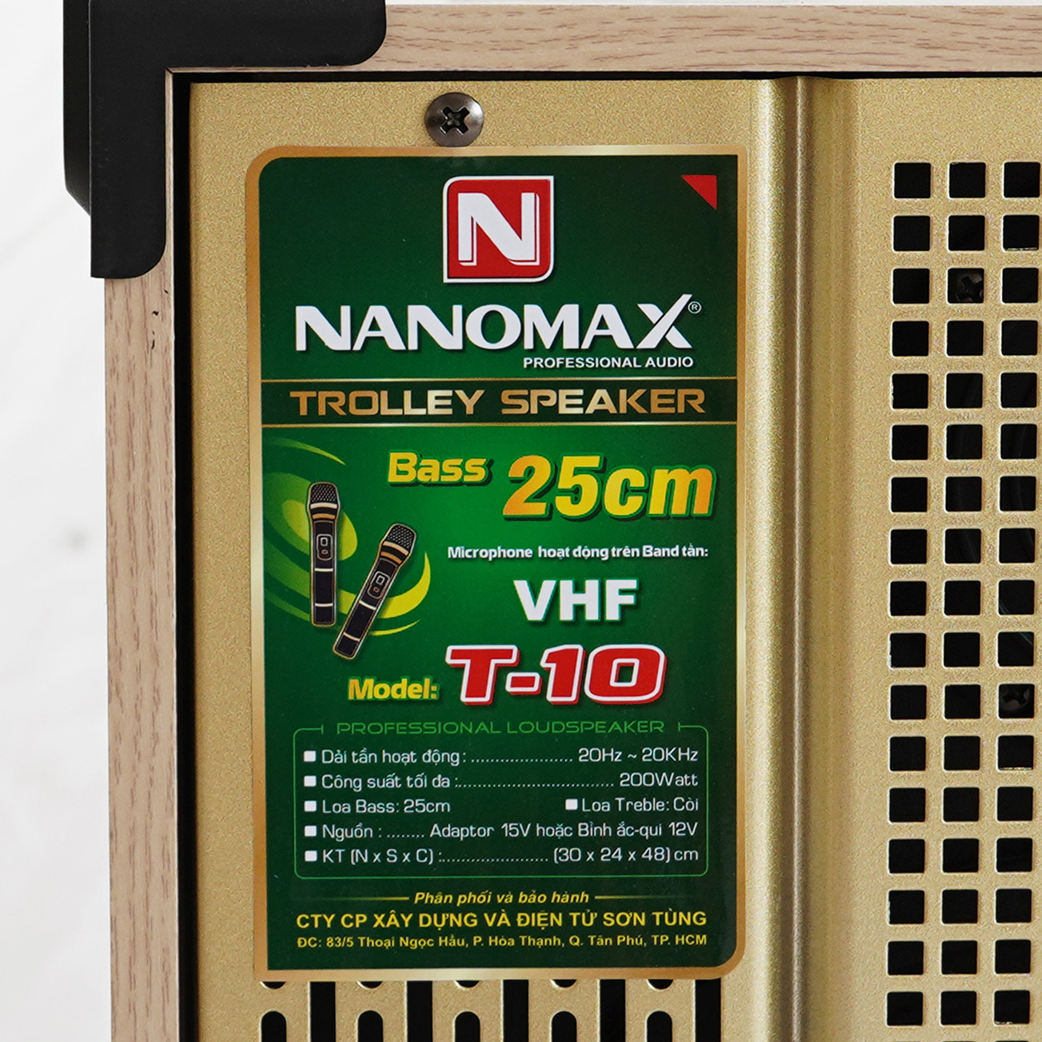 Loa Kéo Nanomax T-10 Bass 2.5 Tấc 25cm Công Suất 200w Hàng Chính Hãng