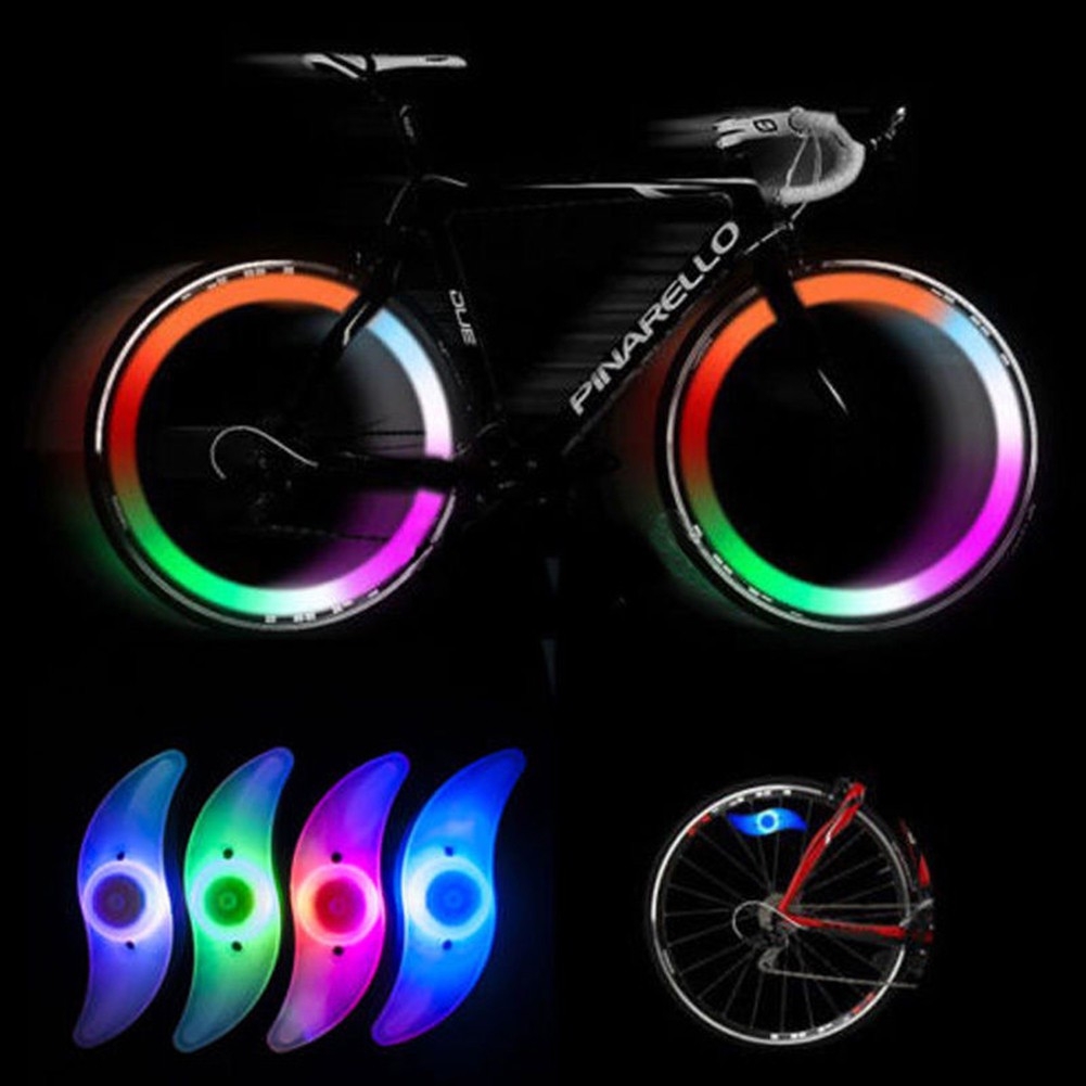 Combo 2 đèn led gắn bánh xe đạp phát sáng (tặng 16 miếng decal phản quang dán vành xe màu ngẫu nhiên)