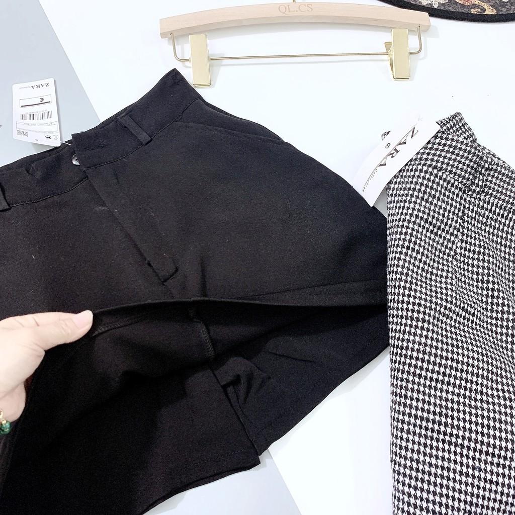 Quần váy chữ A 2 màu đen/ kẻ cho nữ CVN077