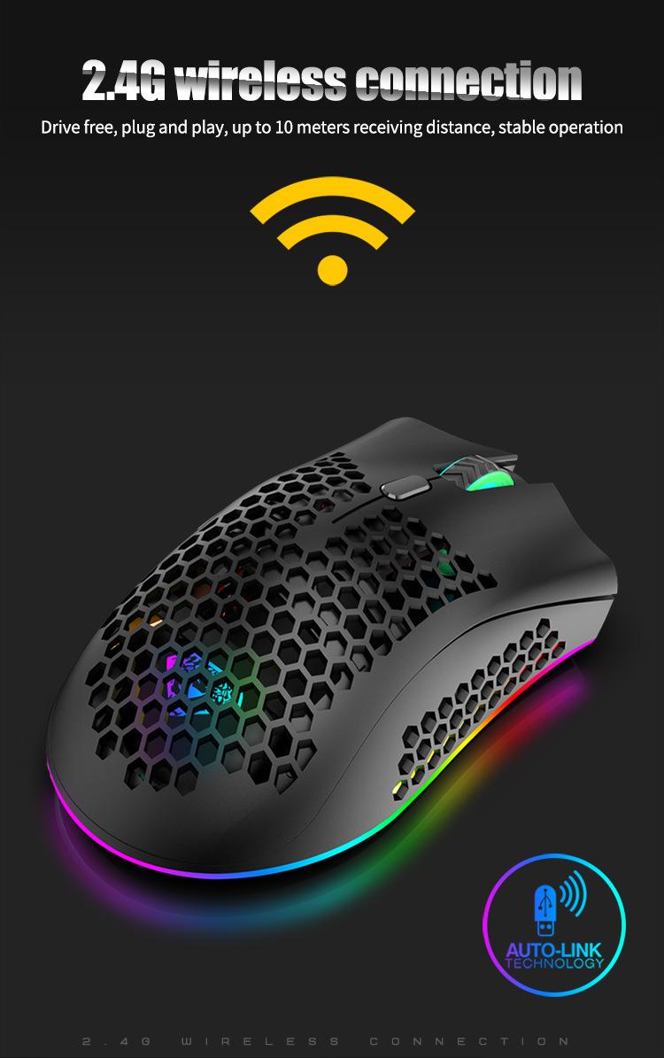 Chuyên Nghiệp 2.4G Không Dây USB Game Thủ Chuột 4000DPI Thiết Kế Công Thái Học RGB Chuột Chơi Game Cho Máy Tính Laptop LOL Game Thủ
