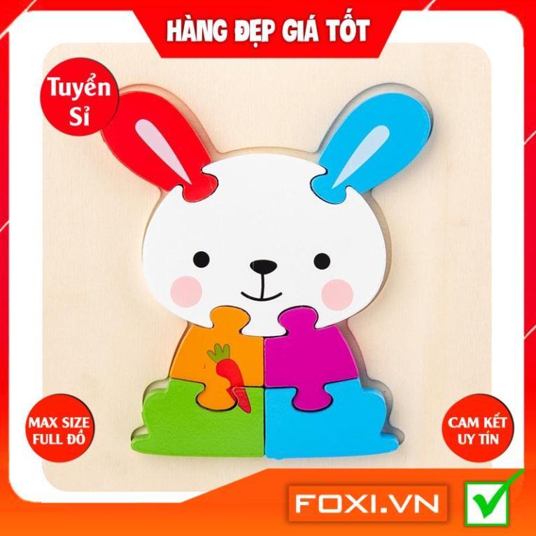 Đồ chơi lắp ghép bằng gỗ-tranh ghép hình nổi 3D Foxi-trò chơi sáng tạo-nhiều hình đa dạng-màu sắc ngộ nghĩnh-đáng yêu