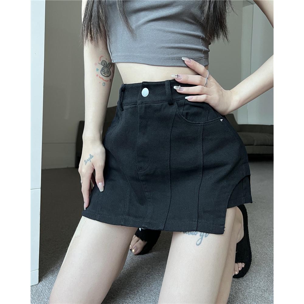 [L2M] Quần short GÂN XẺ GÓC lưng cao chất liệu kaki co giãn siêu tôn dáng năng động - Đen, Đen