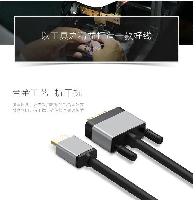 Ugreen UG20890HD128TK 8M màu Đen Cáp chuyển đổi HDMI sang DVI 24 + 1 thuần đồng cao cấp - HÀNG CHÍNH HÃNG