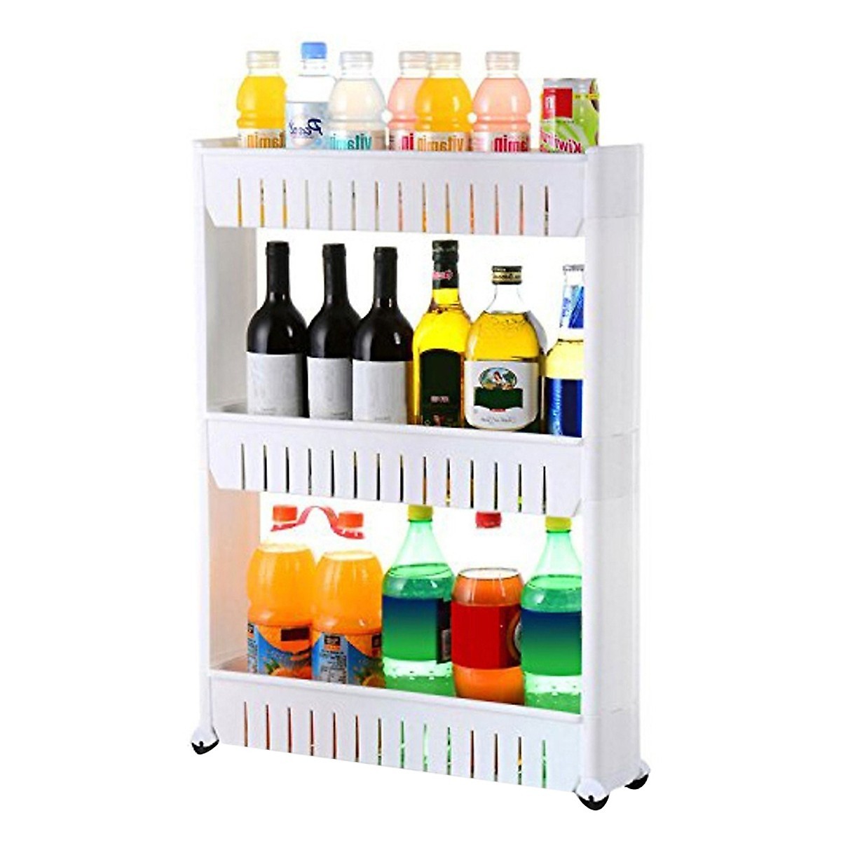 Kệ Nhựa Để Đồ 3 Tầng Có Bánh Xe Tiện Lợi