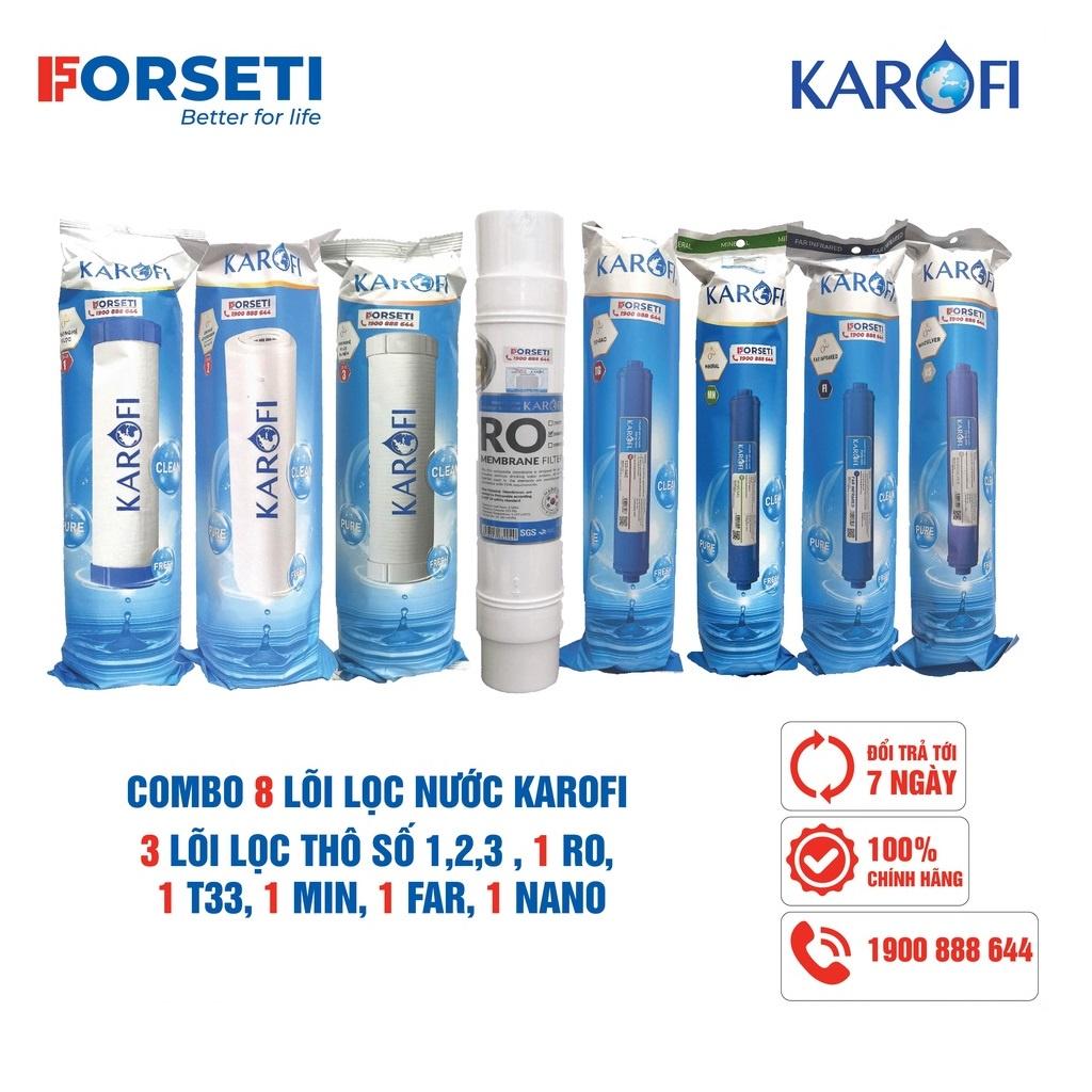 Combo 8 lõi lọc nước Karofi chính hãng dùng cho máy lọc nước Karofi O-i228 - Hàng Chính Hãng