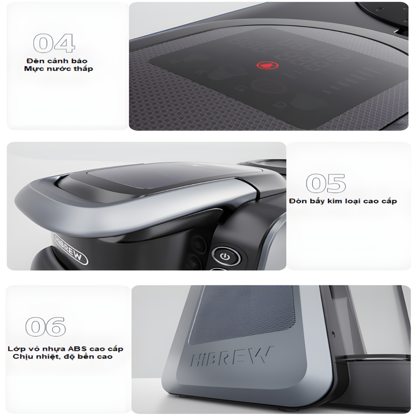 Máy pha cà phê 4 trong 1, Espresso, Viên Nén Nespresso, Nescafe Dolcegusto, Kcup HiBREW H6 - Hàng Chính Hãng