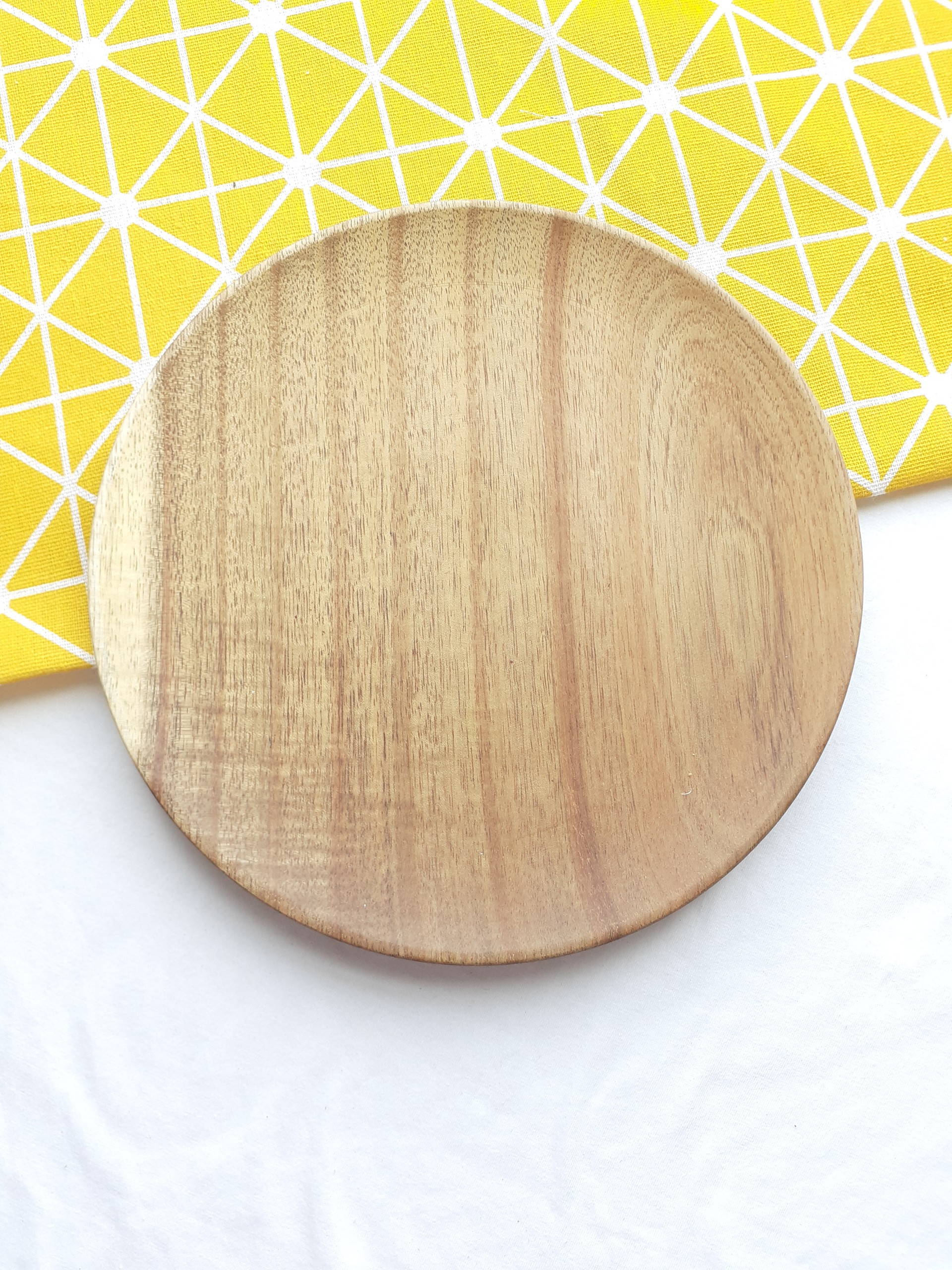 Khay, đĩa gỗ KEO tròn 22 cm đựng bát, hoa quả, đồ ăn