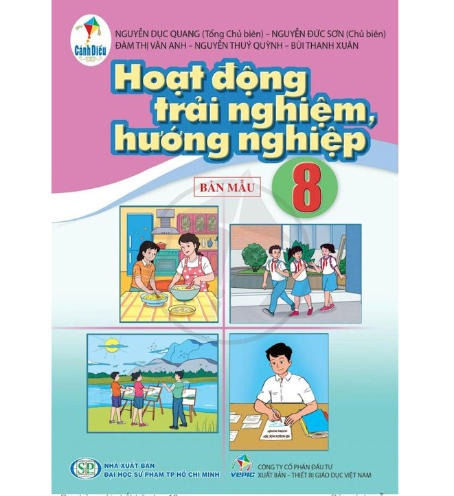 Sách - Hoạt động trải nghiệm, hướng nghiệp 8 Cánh Diều và 2 tập giấy kiểm tra kẻ ngang vỏ xanh