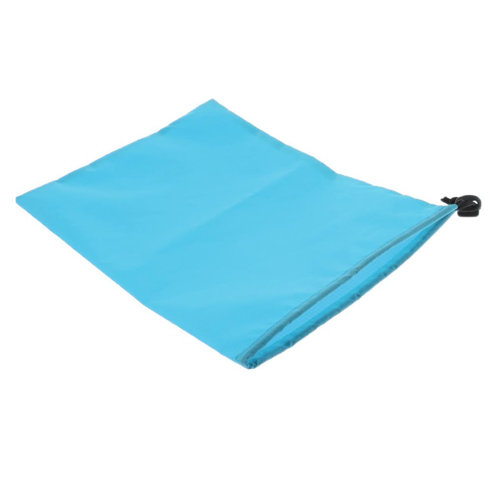 2xWaterproof Drawstring Storage Bag Stuff Bag for Clothes Shoes sky blue