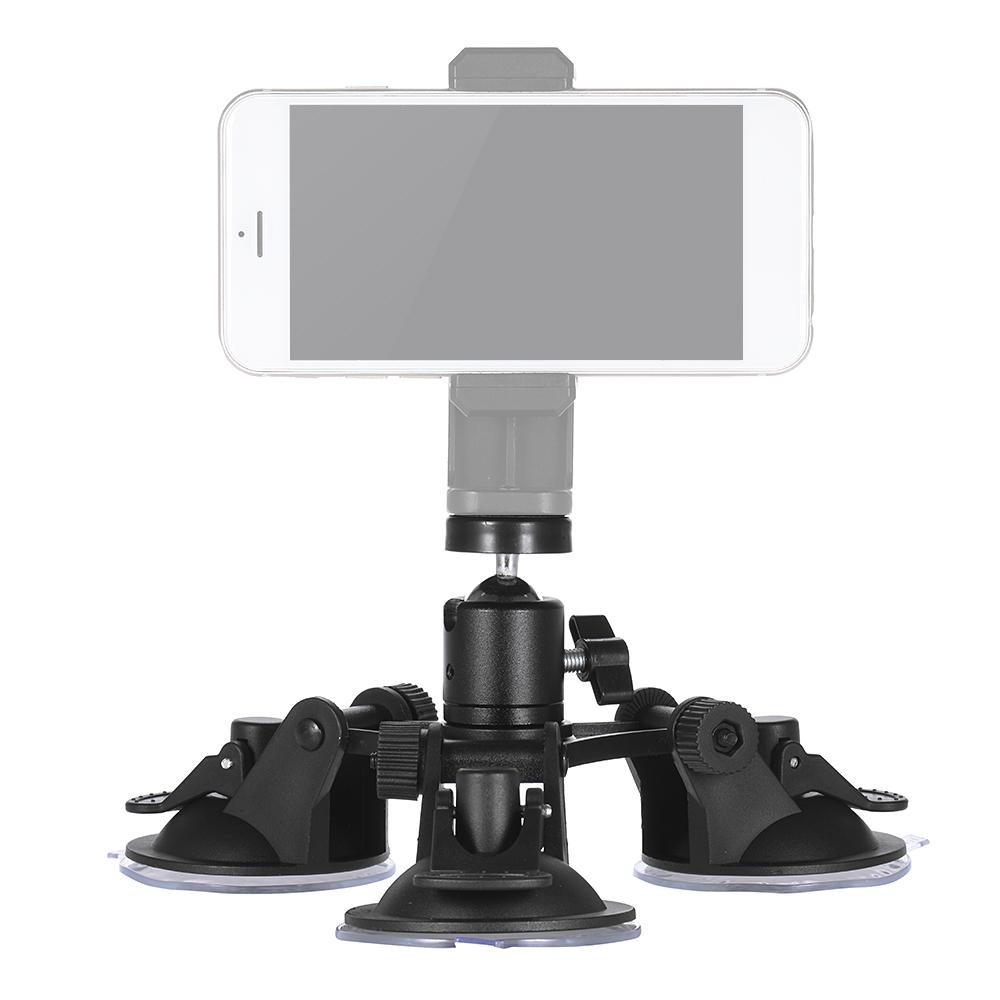 Sports Camera Triple Suction Cup Mount Sucker for GroPro Hero 5/4/3+/3 for Xiaomi Yi with Tripod Mount Adapter Action