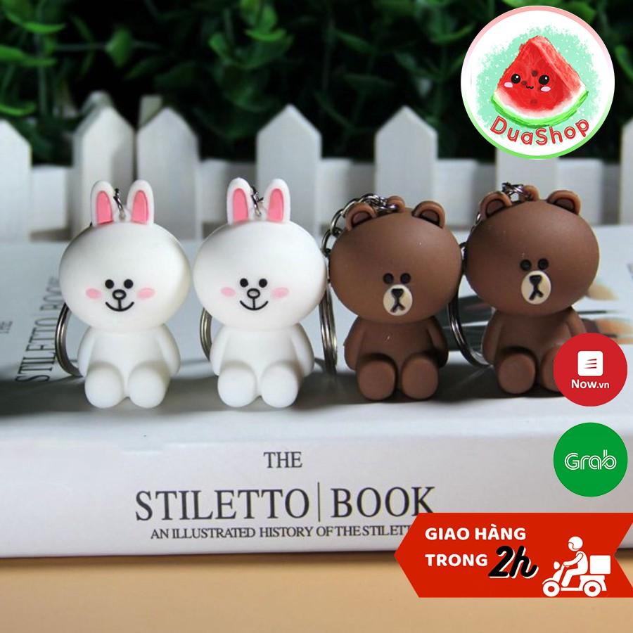 Móc khóa thỏ Cony/ gấu Brown đáng yêu - Móc chìa khóa đôi độc đáo Duashop