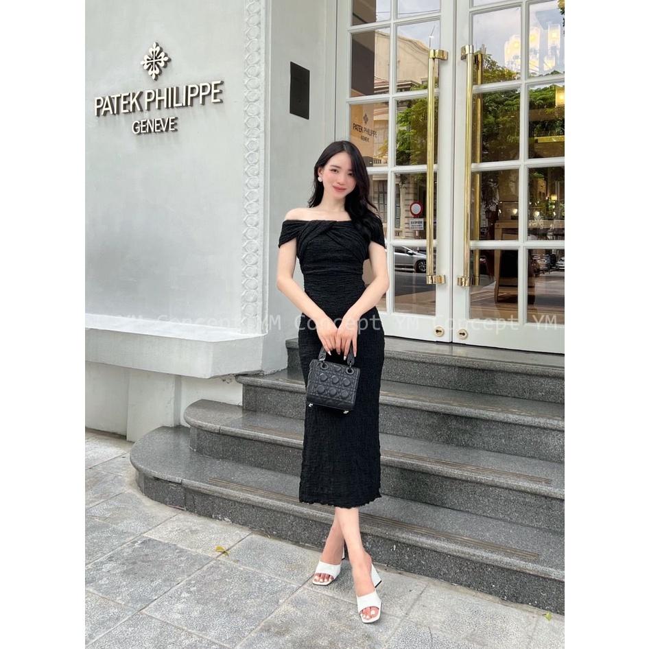 Đầm Body Trễ Vai Nhún Cực Sang - D0586
