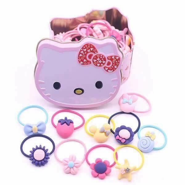 HỘP CHUN BUỘC TÓC HELLO KITTY CHO BÉ