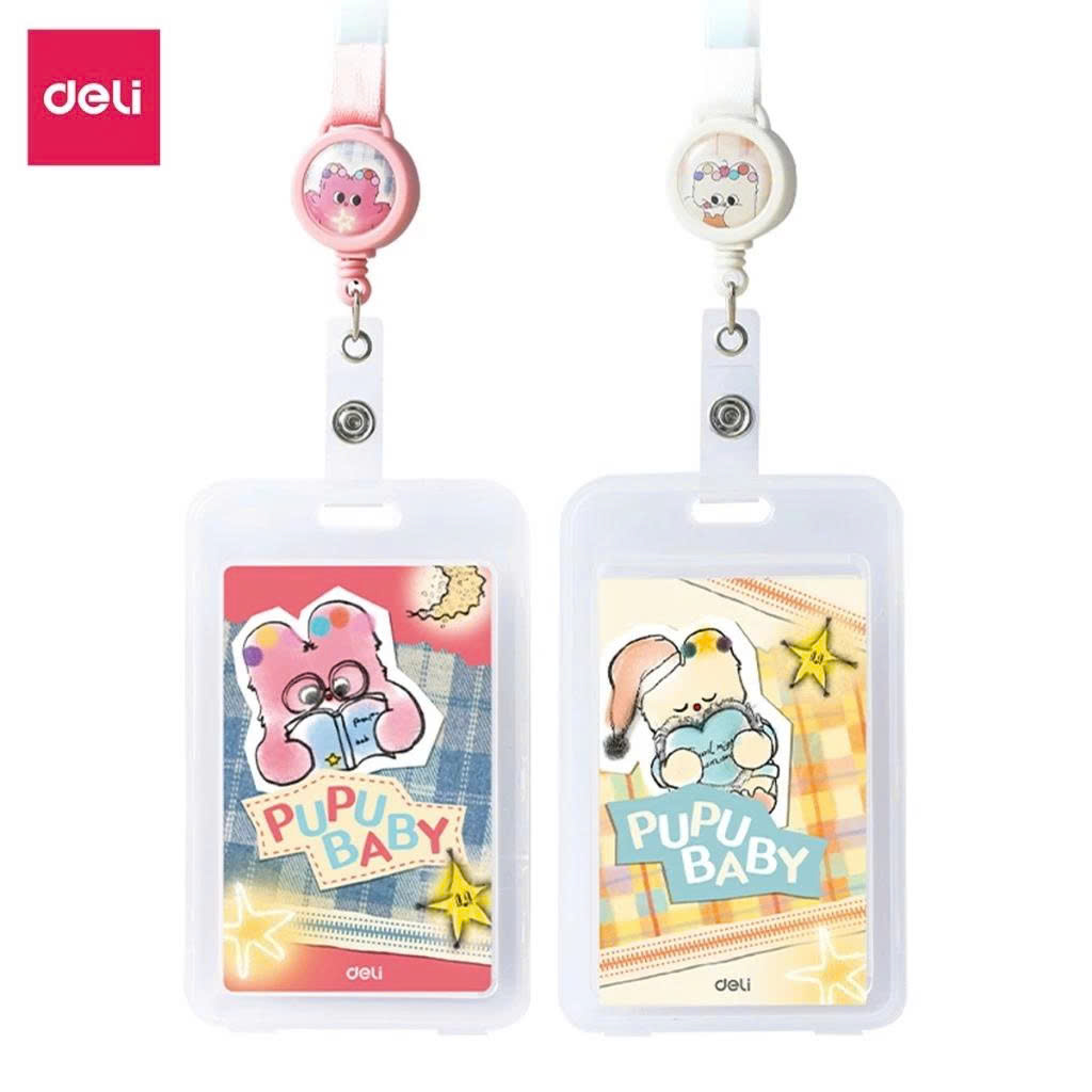 Dây Đeo Thẻ PuPuBaBy Deli Dễ Thương Kéo Dài Được Thẻ Dây Thẻ Móc Trong Suốt Bảng Tên Đựng Thẻ Học Sinh Nhân Viên