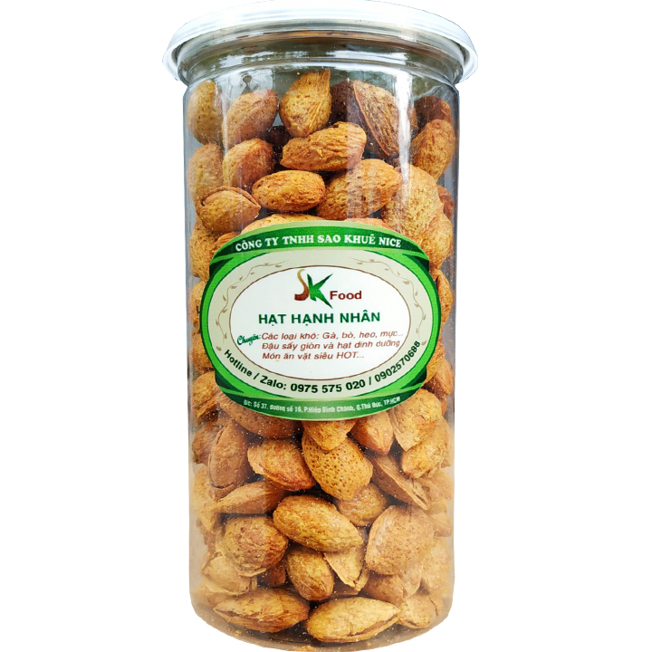 Hạnh Nhân Rang Bơ Hàng Nhập Khẩu Cao Cấp Thương Hiệu SK FOOD - Hũ 450G