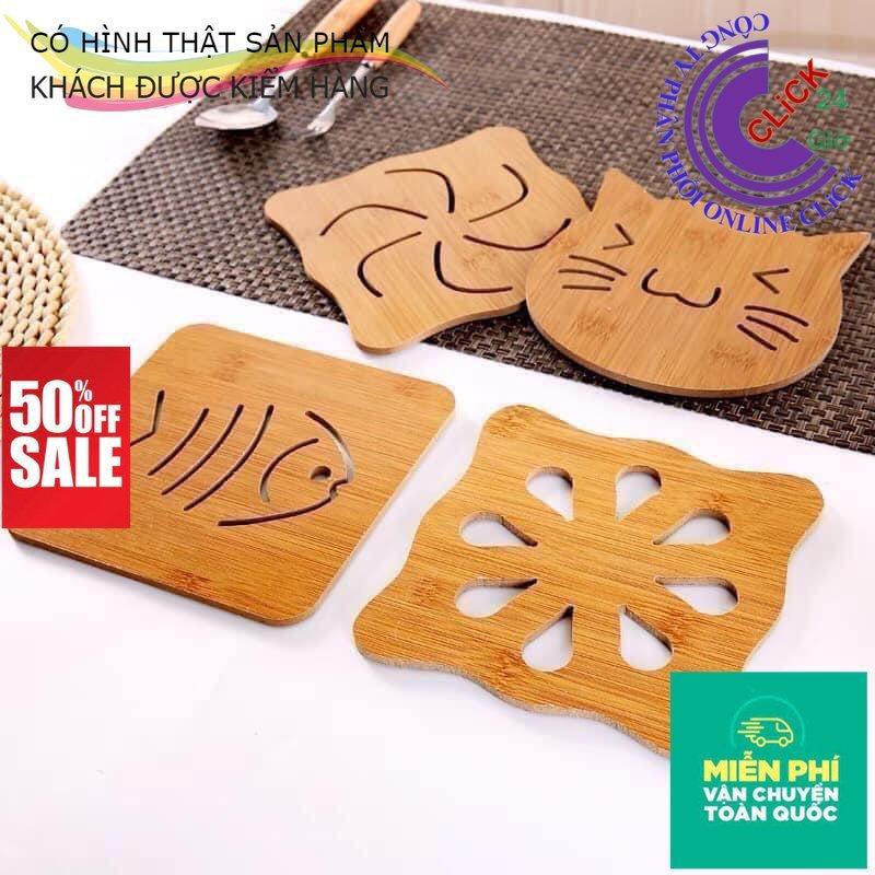 Miếng Lót Nồi, Lót Ly Cốc Bằng Gỗ Cách Nhiệt Sang Trọng Loại có đệm Lót Đế Chống Trượt Hàng Dầy Không Gãy-Hàng Cao Cấp